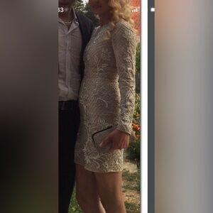 Needle & Thread Cream Long Sleeve Dress